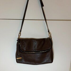 A. Bellucci Purse Chocolate Brown Pebbled Leather Shoulder Bag Made in Italy